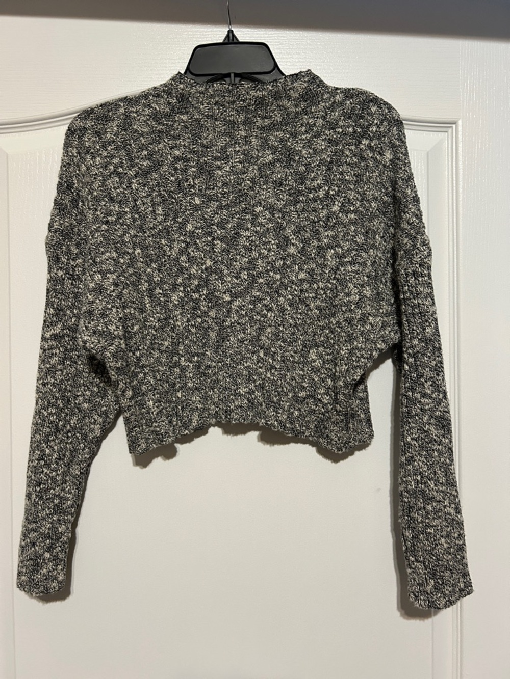 bohme Gray Marled Cropped Crewneck Sweater